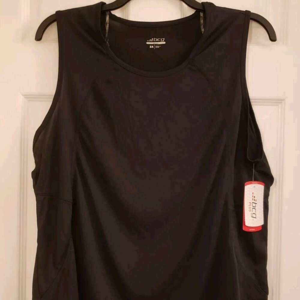 Women's Sleeveless Dark Gray Wicking Workout Top Shirt Activewear BCG Academy 3X
